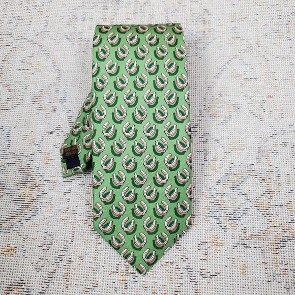 alynn Other - Alynn Men's lucky green horseshoe tie silk